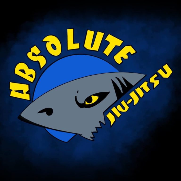 Absolute Jiu-Jitsu Academy logo featuring a shark and bold text.