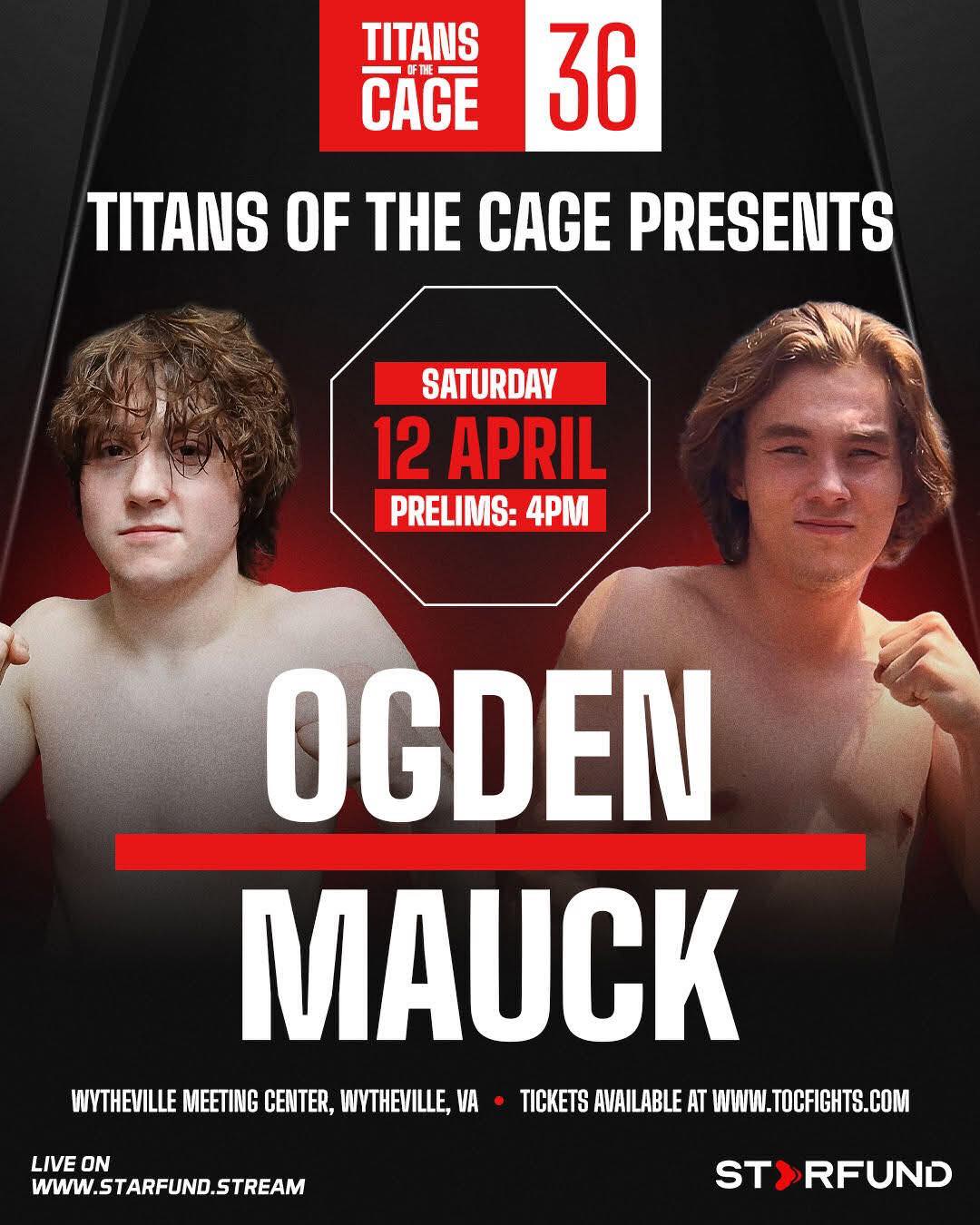 Jiu-Jitsu and MMA fight event poster promoting Titans of the Cage at Absolute Jiu-Jitsu Academy.